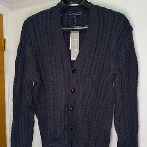 Jachs NY Navy Cable Knit Cardigan